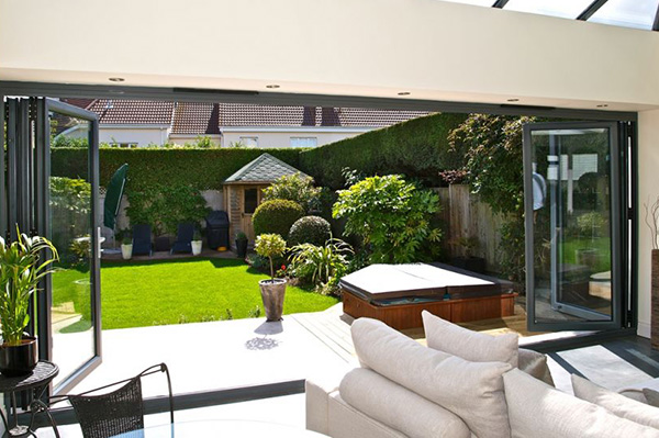 Bi-fold doors Lincolnshire View of the garden